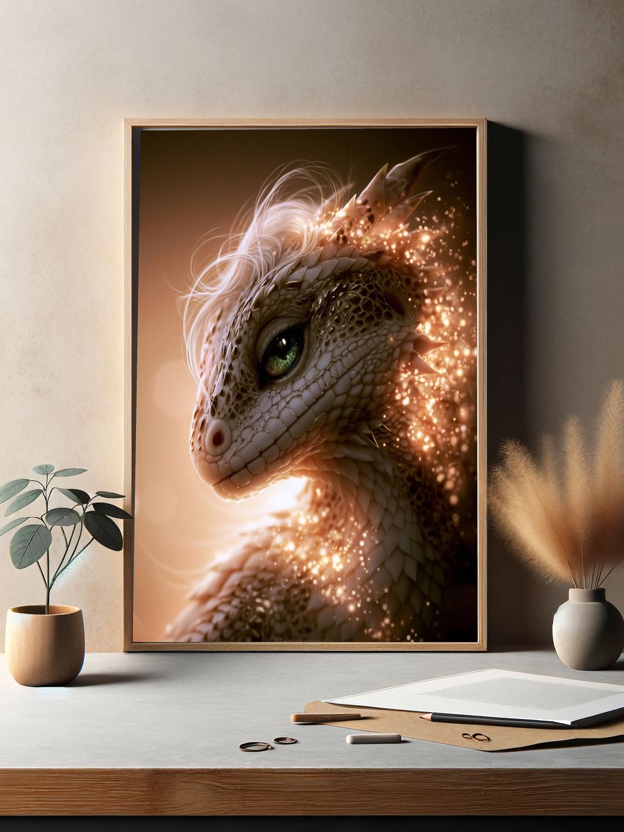 Fantasy Dragon Portrait Poster. — room view 2