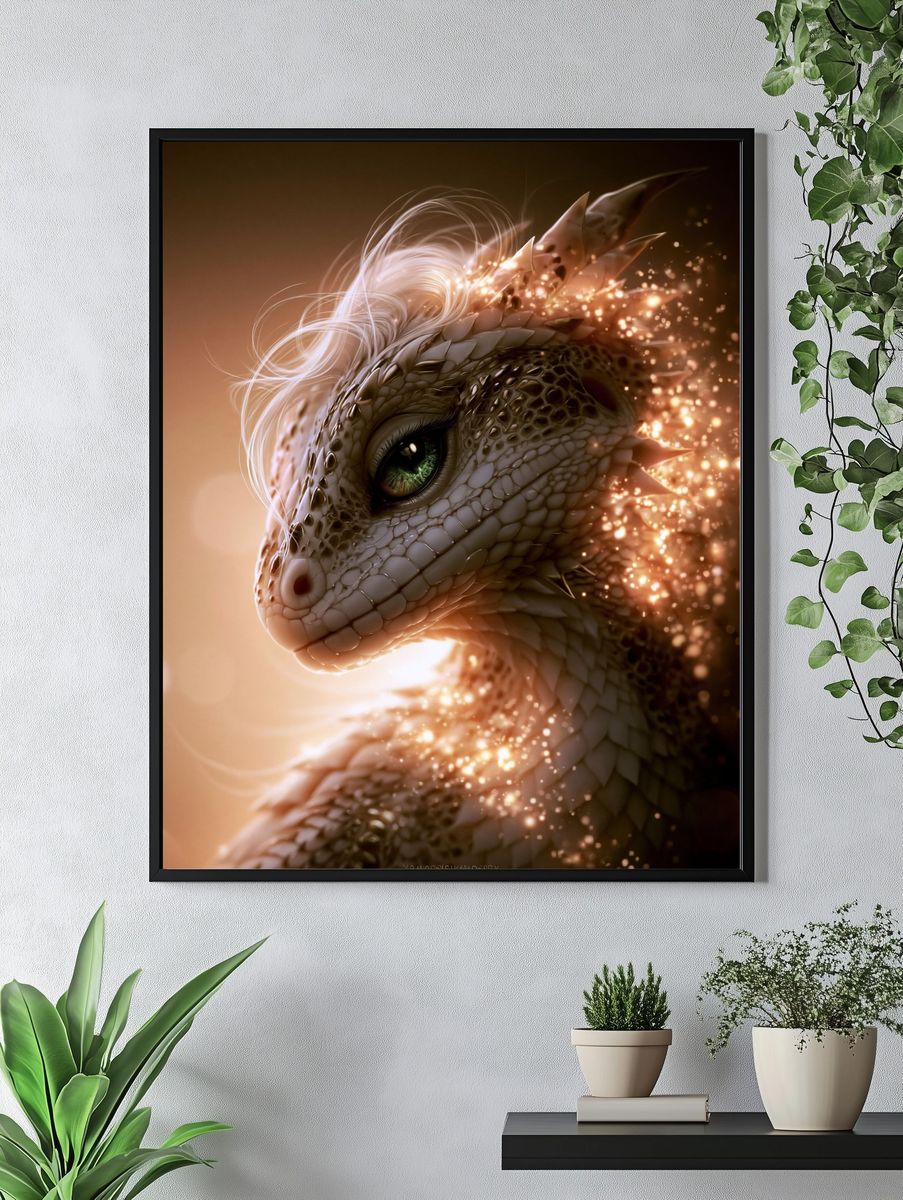 Fantasy Dragon Portrait Poster. — room view 4