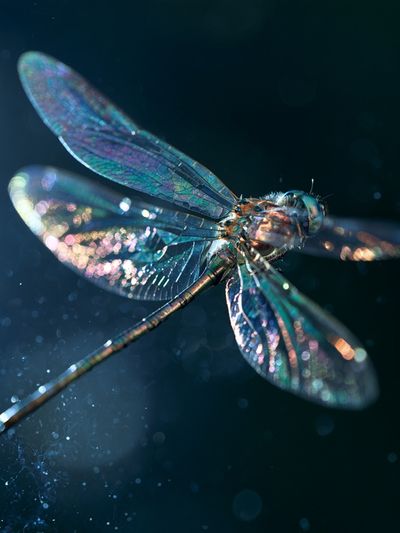 Iridescent Dragonfly Photography Poster. poster