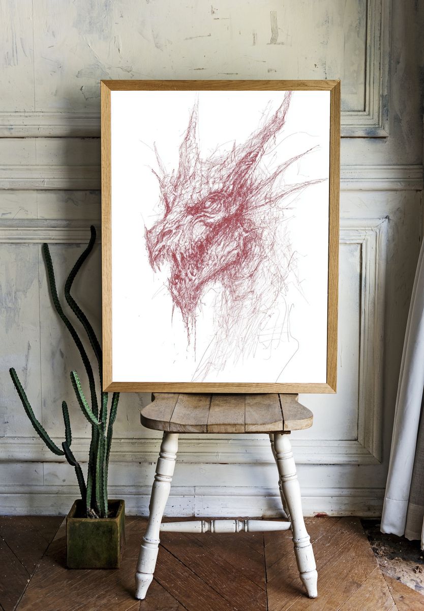 Dragon Head — Illustration Print. — room view 1