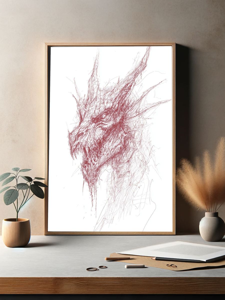 Dragon Head — Illustration Print. — room view 2