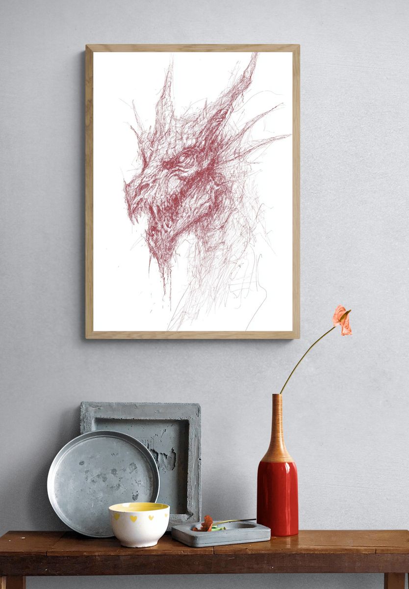 Dragon Head — Illustration Print. — room view 3