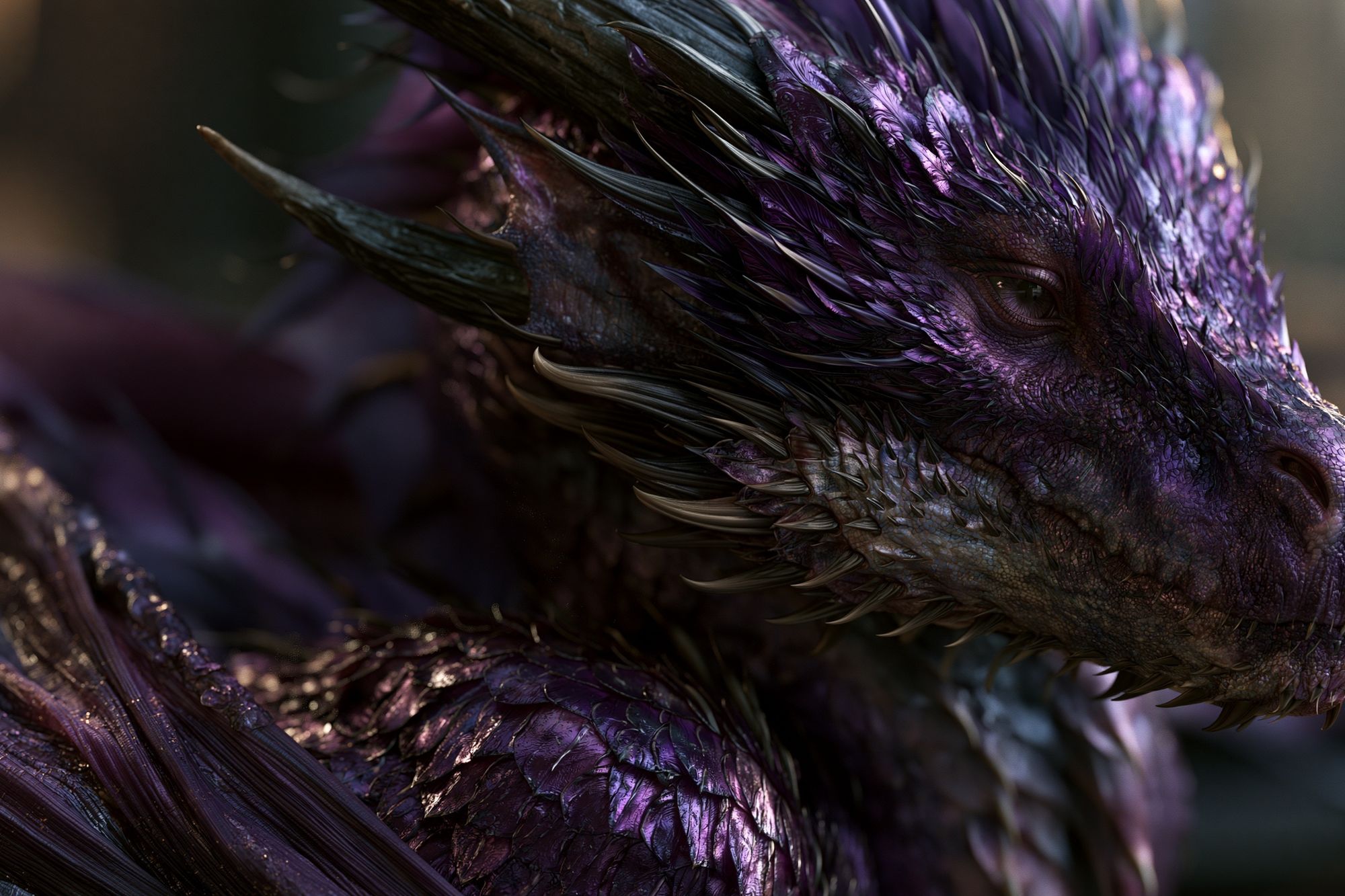 Purple Dragon Portrait Poster. poster detail