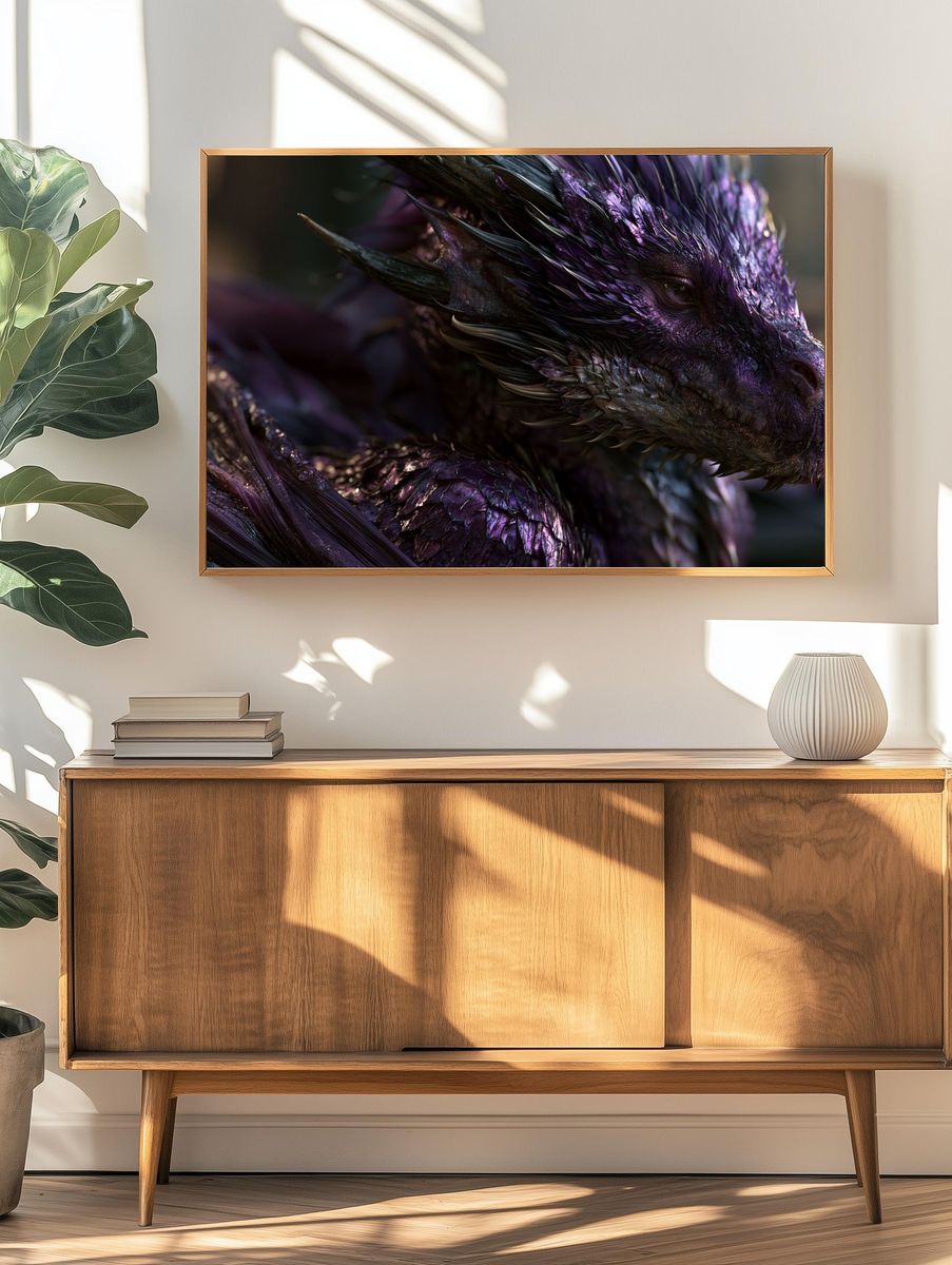 Purple Dragon Portrait Poster. — room view 3