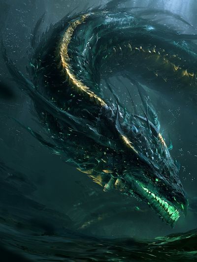 Emerald Dragon Fantasy Print.