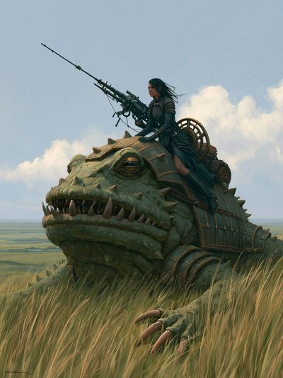 Dragon Rider Fantasy Illustration Poster.