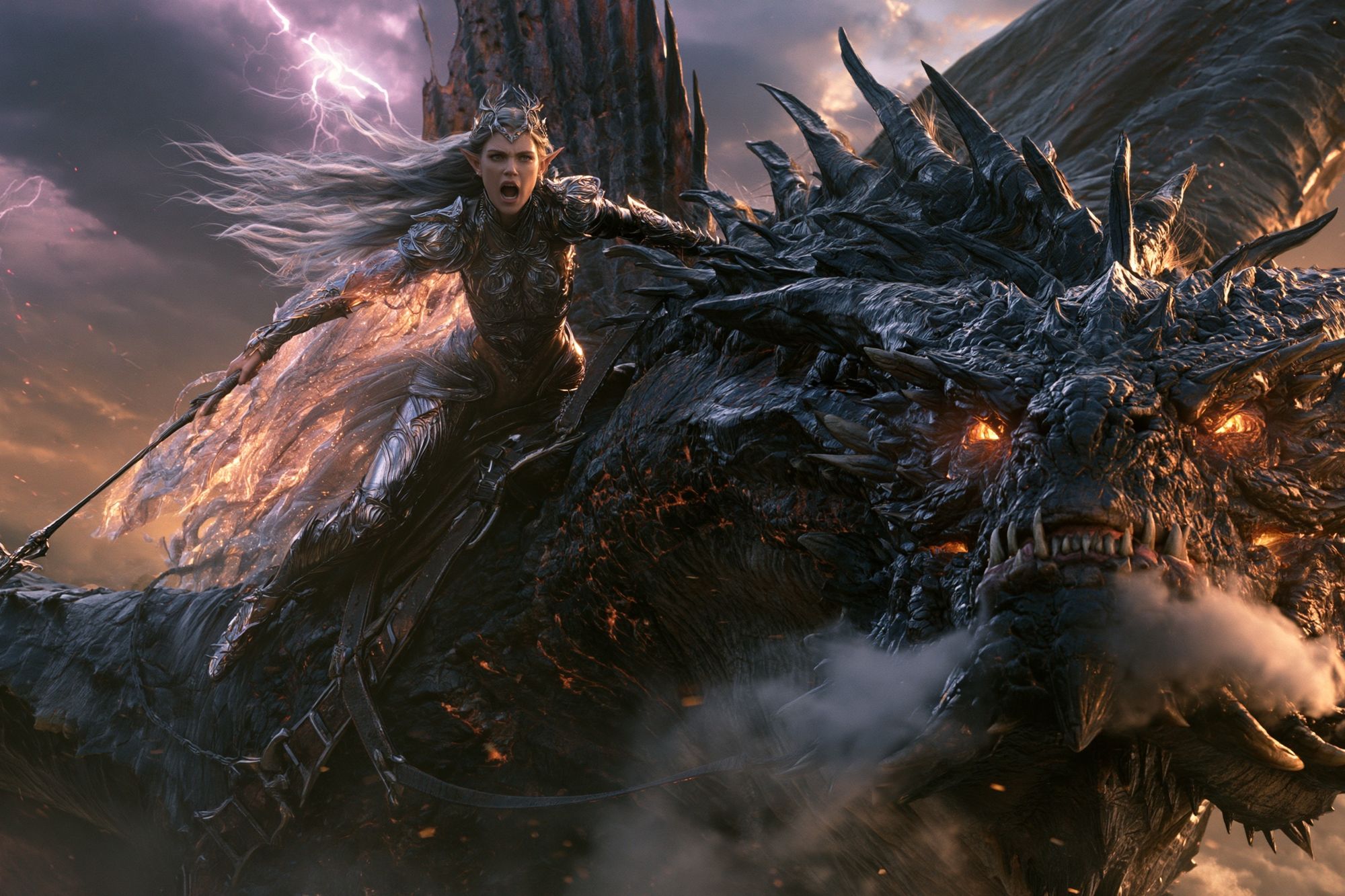 Dragon Rider Fantasy Illustration Poster. poster detail