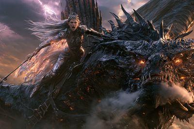 Dragon Rider Fantasy Illustration Poster.