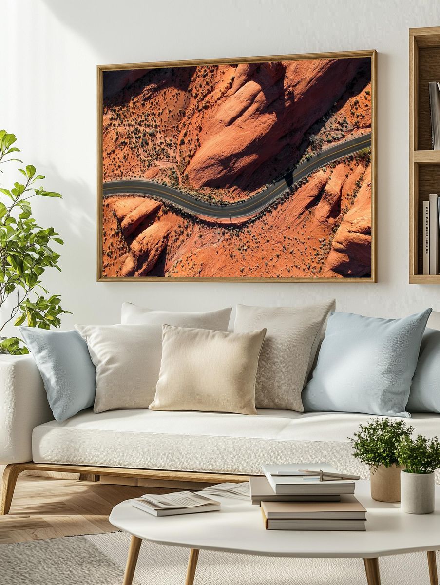 Winding Desert Road — Photography Print. — room view 2