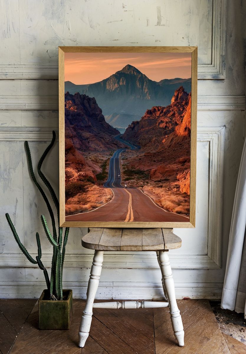Desert Canyon Road Photography Poster. room preview