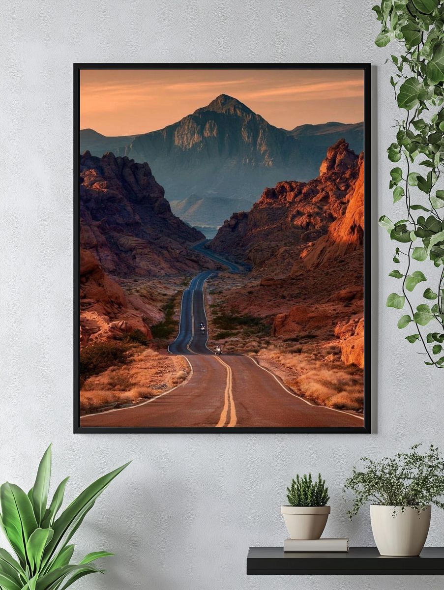 Desert Canyon Road Photography Poster. — room view 4