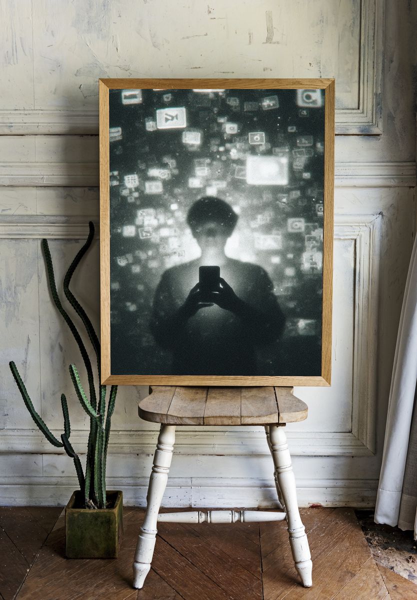 Digital Reflection Silhouette Print. — room view 1
