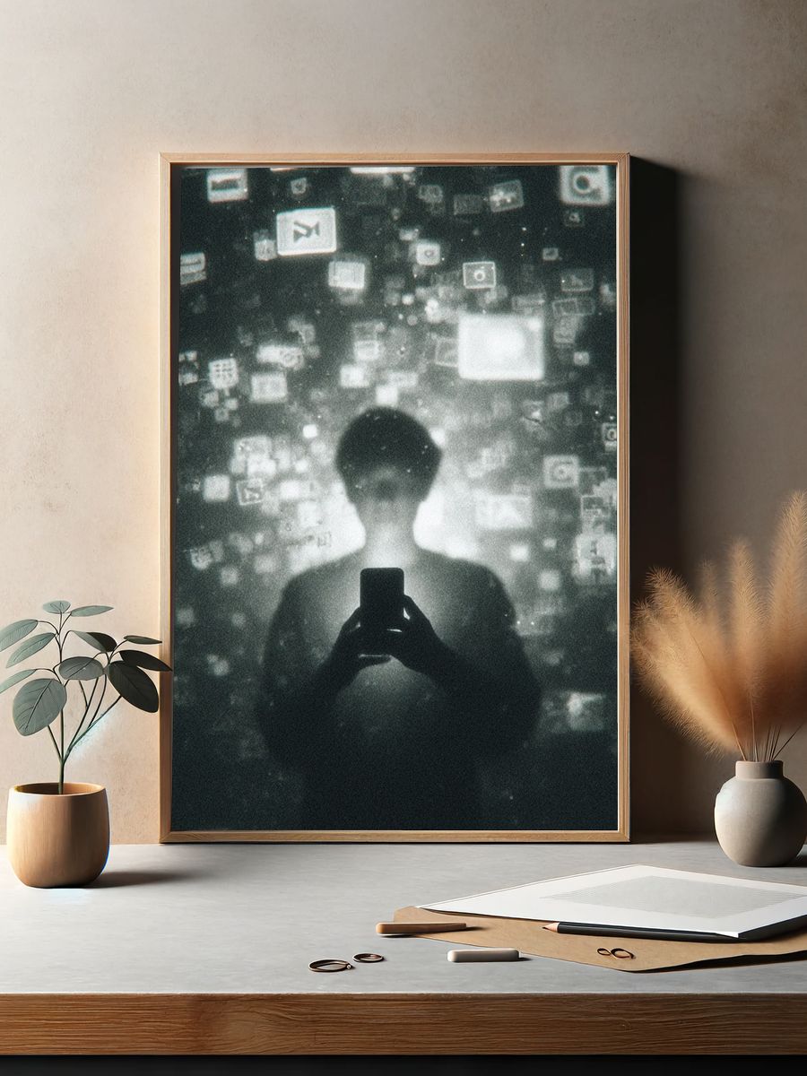 Digital Reflection Silhouette Print. — room view 2