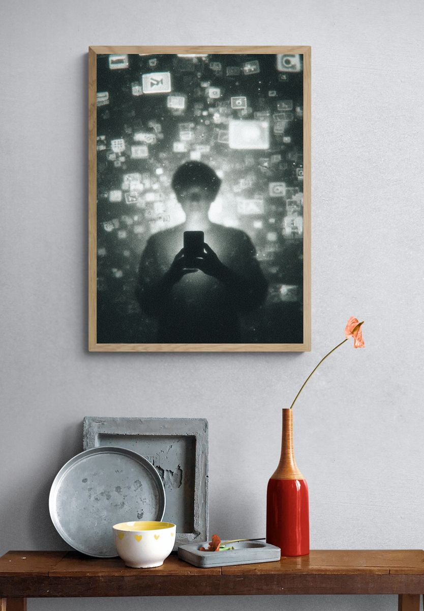Digital Reflection Silhouette Print. — room view 3