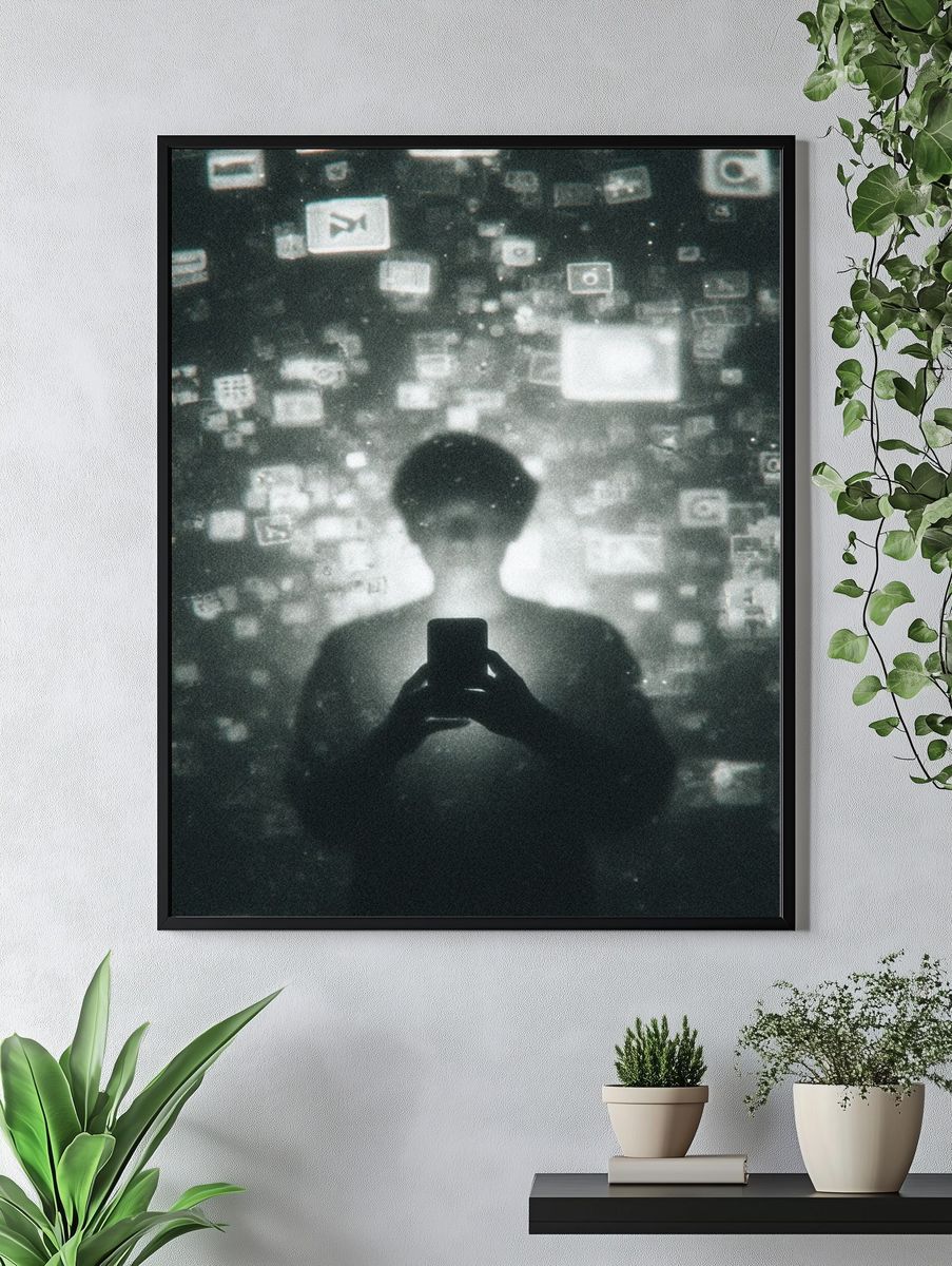 Digital Reflection Silhouette Print. — room view 4