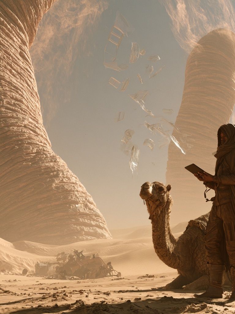Desert Sci-Fi Explorer Poster. poster — illustration art
