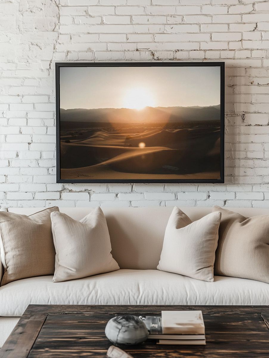 Desert Sunset Landscape Poster. room preview
