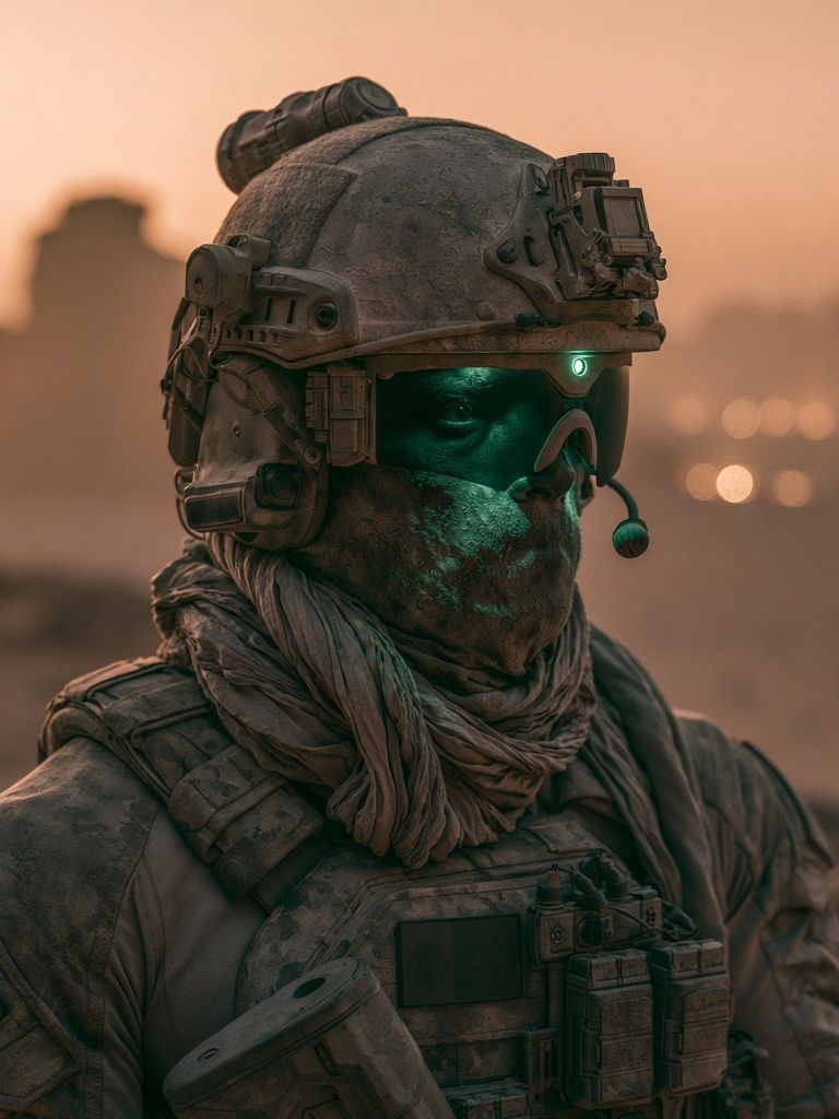 Desert Soldier Sci-Fi Portrait Poster. poster — photography art