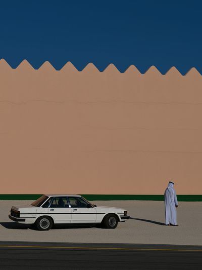 Desert Street Scene Photography Poster.