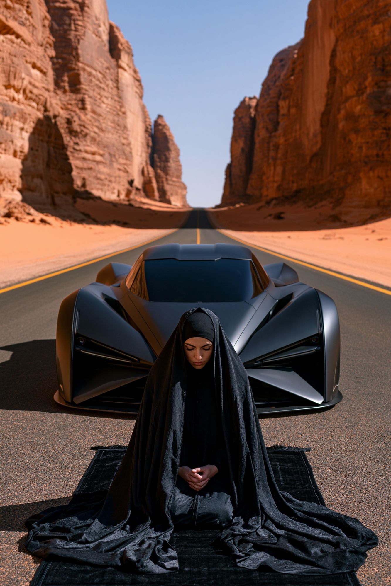 Desert Supercar Portrait Print. poster detail
