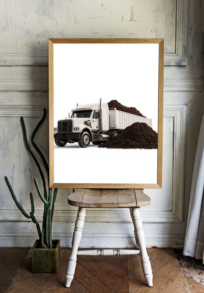 Dump Truck on White Background Poster. room preview