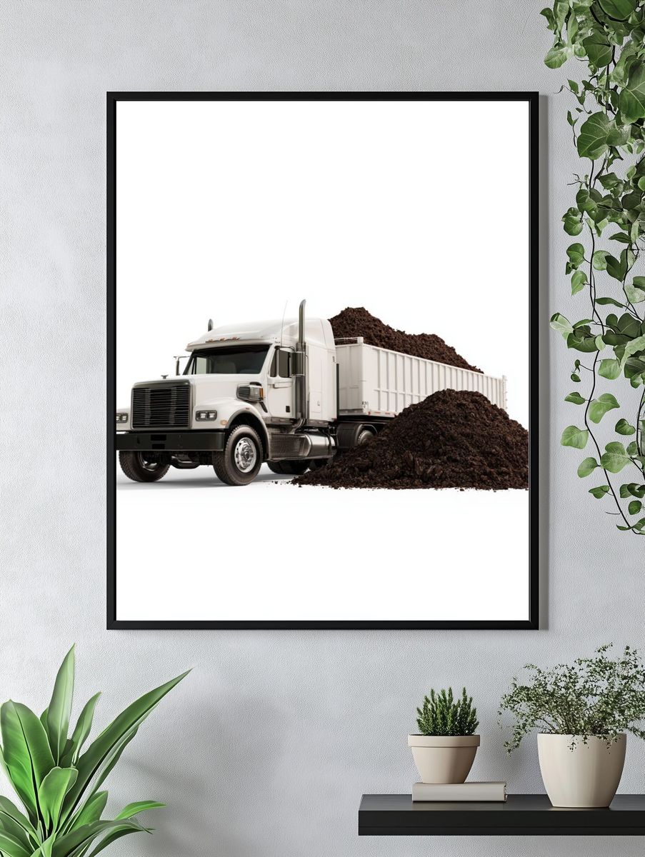 Dump Truck on White Background Poster. — room view 4