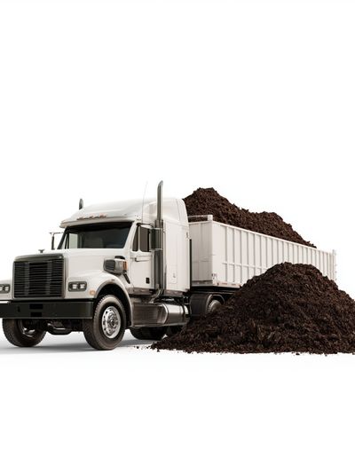 Dump Truck on White Background Poster.