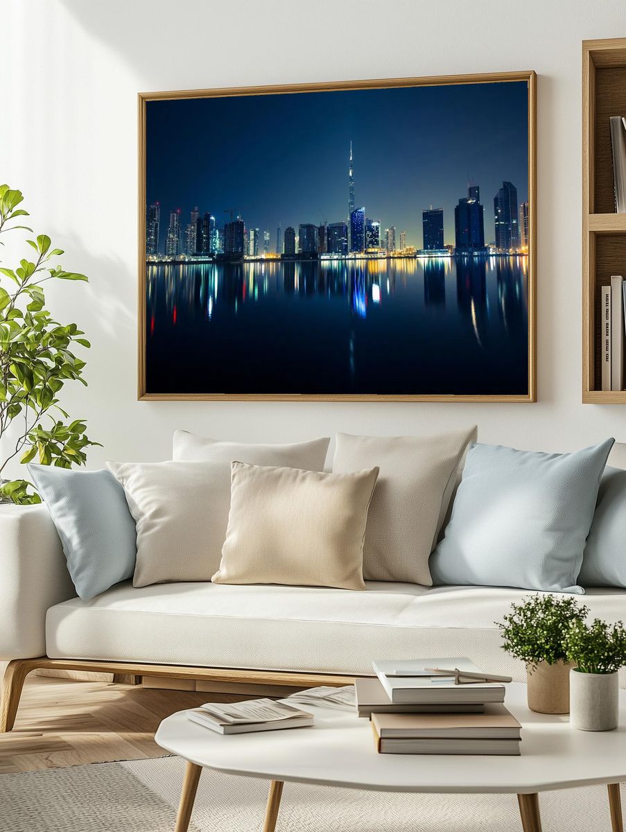 Dubai Skyline at Night — Photography Print. — room view 2