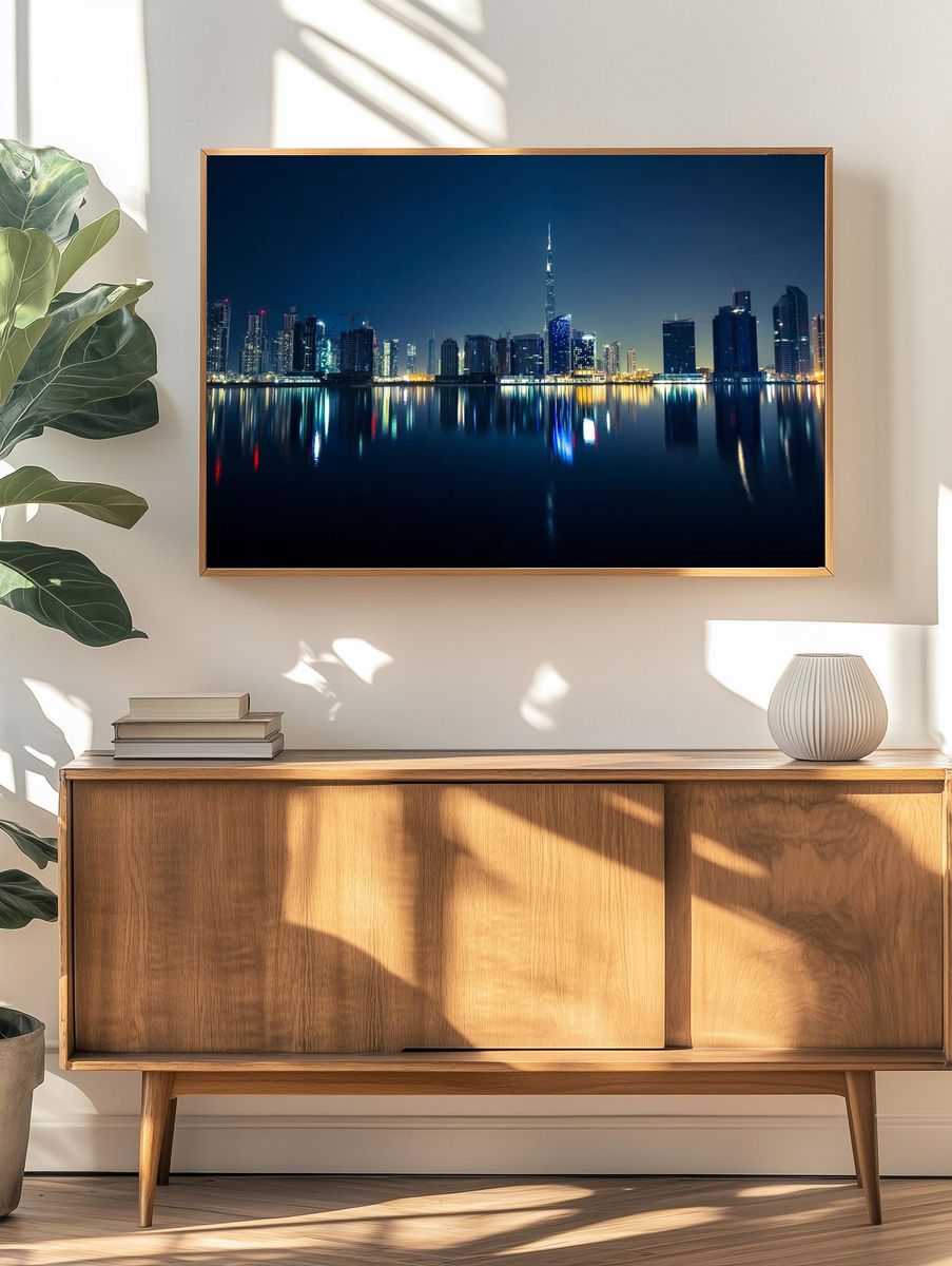 Dubai Skyline at Night — Photography Print. — room view 3
