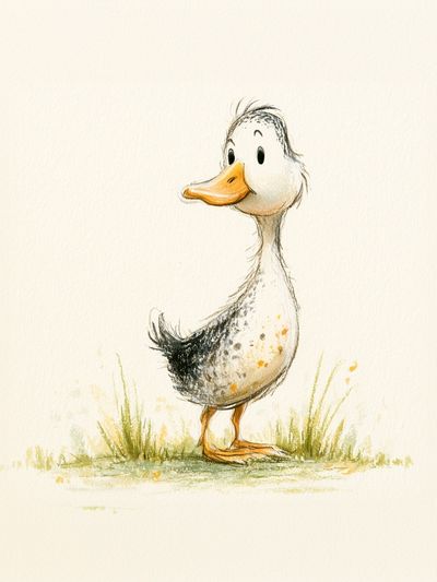 Cute Duckling Watercolor Print.