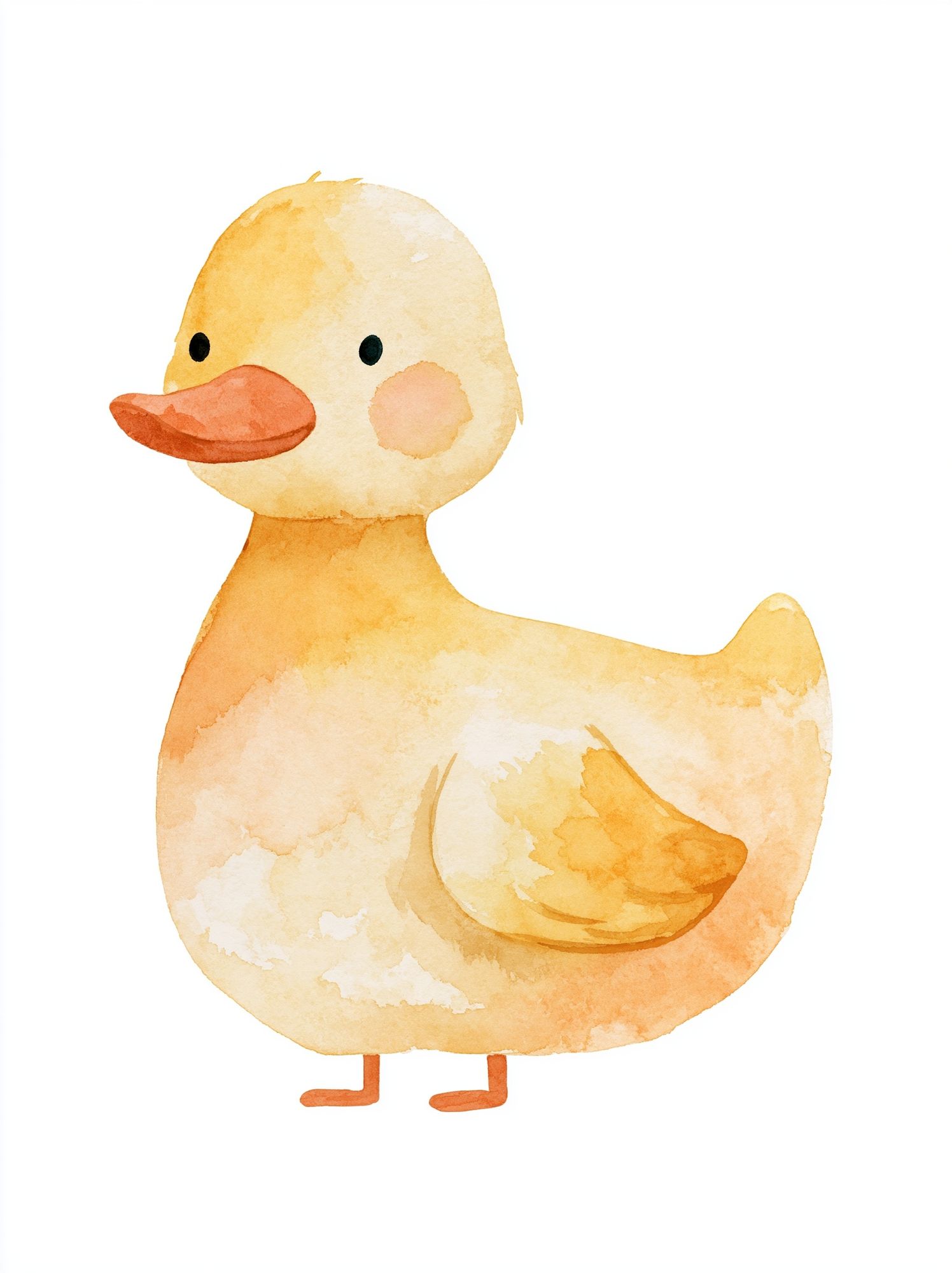 Cute Duck Watercolor Print. poster — animals art
