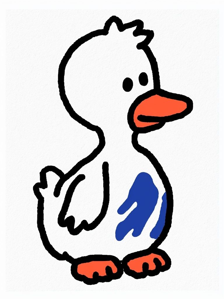 Playful Duck Illustration Poster. poster detail