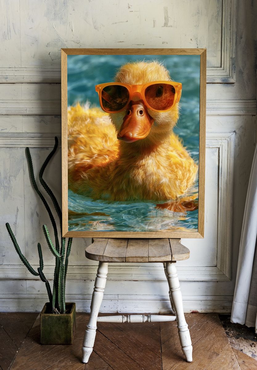 Cool Duckling in Sunglasses Poster. room preview