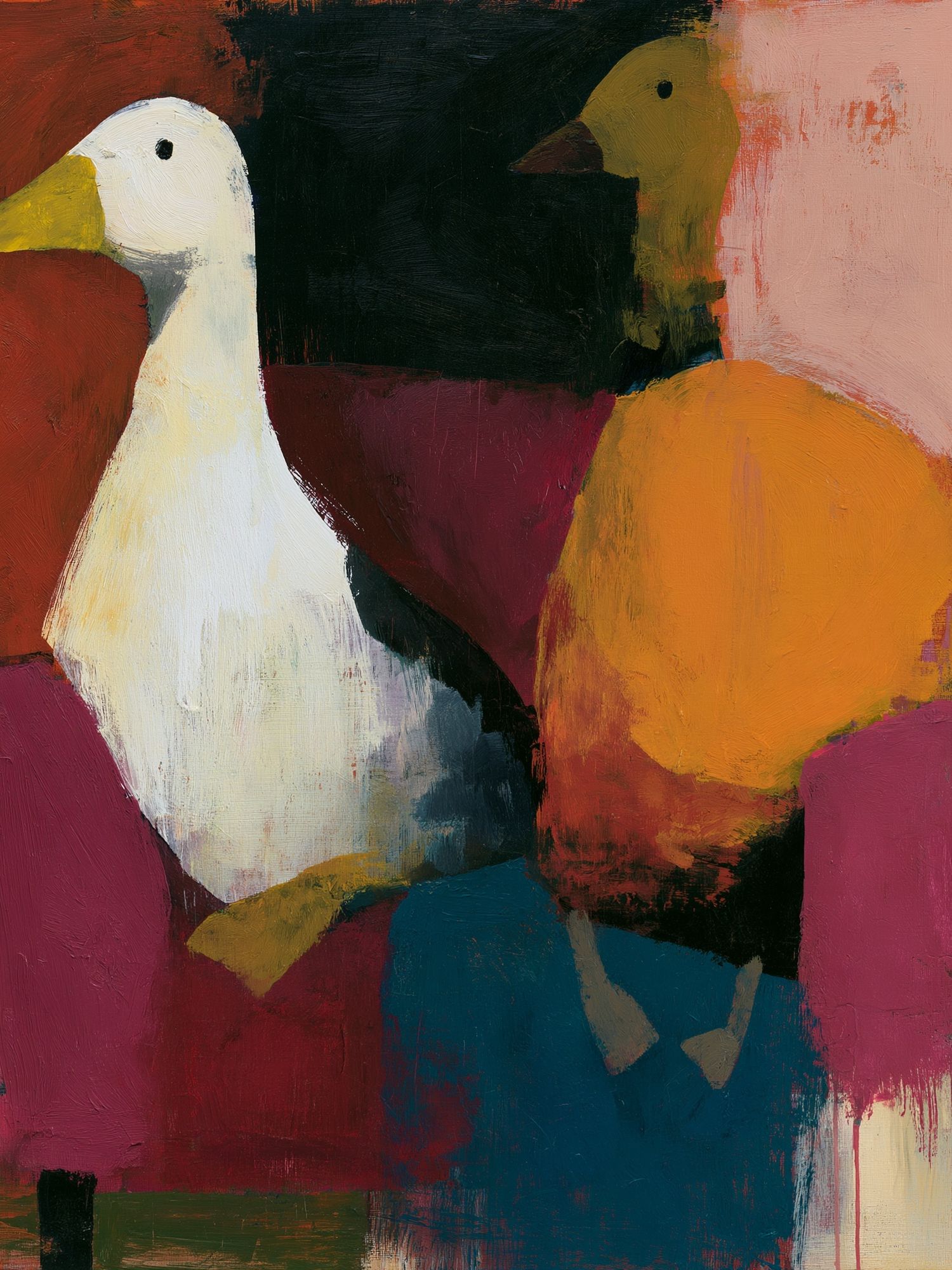 Duck Pair Abstract Poster. poster — fine-art art