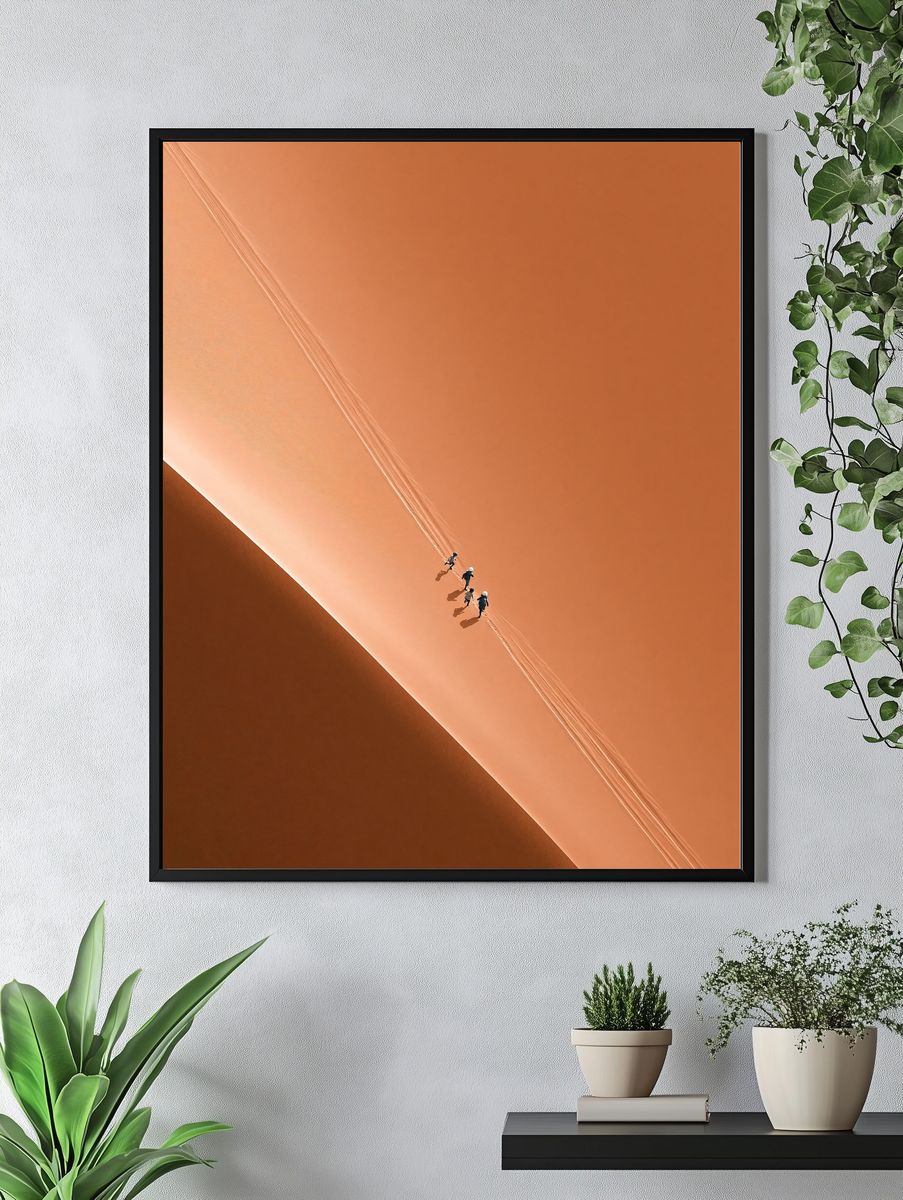 Desert Dune Hikers Photography Poster. — room view 4