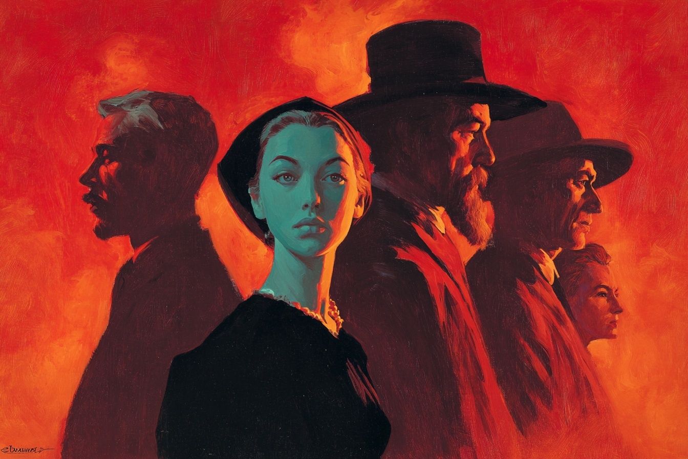 Dramatic Portraits — Vintage Print. poster — fine-art art