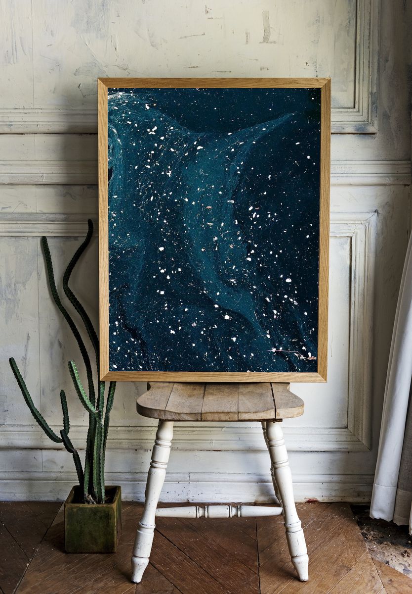 Dark Water Abstract Poster. — room view 1
