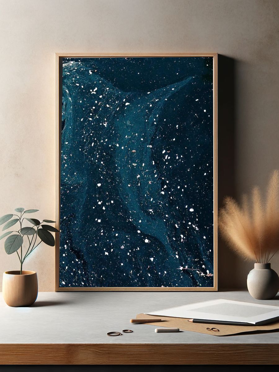 Dark Water Abstract Poster. — room view 2