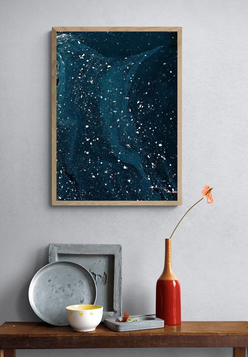Dark Water Abstract Poster. — room view 3