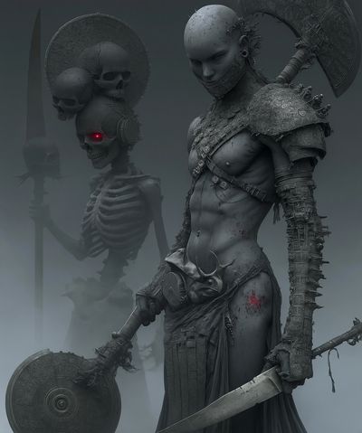 Dark Warrior Sculpture Print.