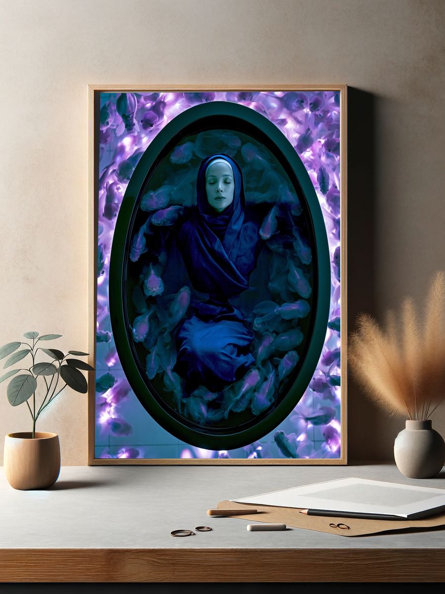 Dreaming Woman with Fish Print. — room view 2