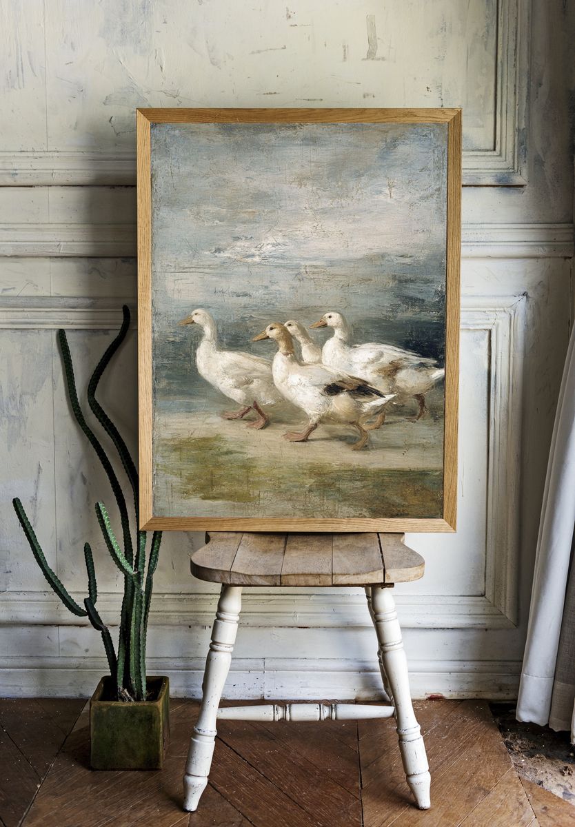 Ducks Walking — Fine Art Print. — room view 1