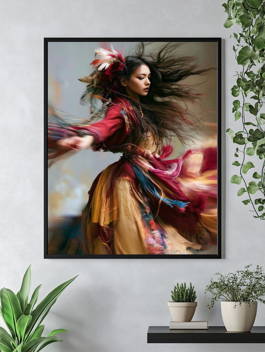 Dancing Woman Portrait Print. — room view 4