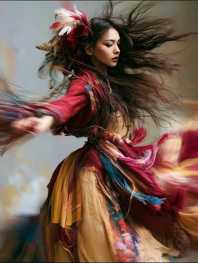 Dancing Woman Portrait Print.