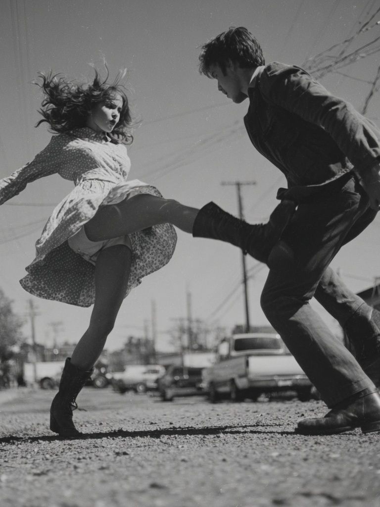 Dynamic Dance in Black and White Poster. poster detail