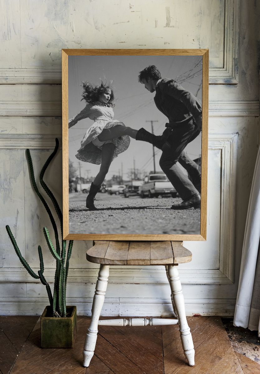 Dynamic Dance in Black and White Poster. — room view 1