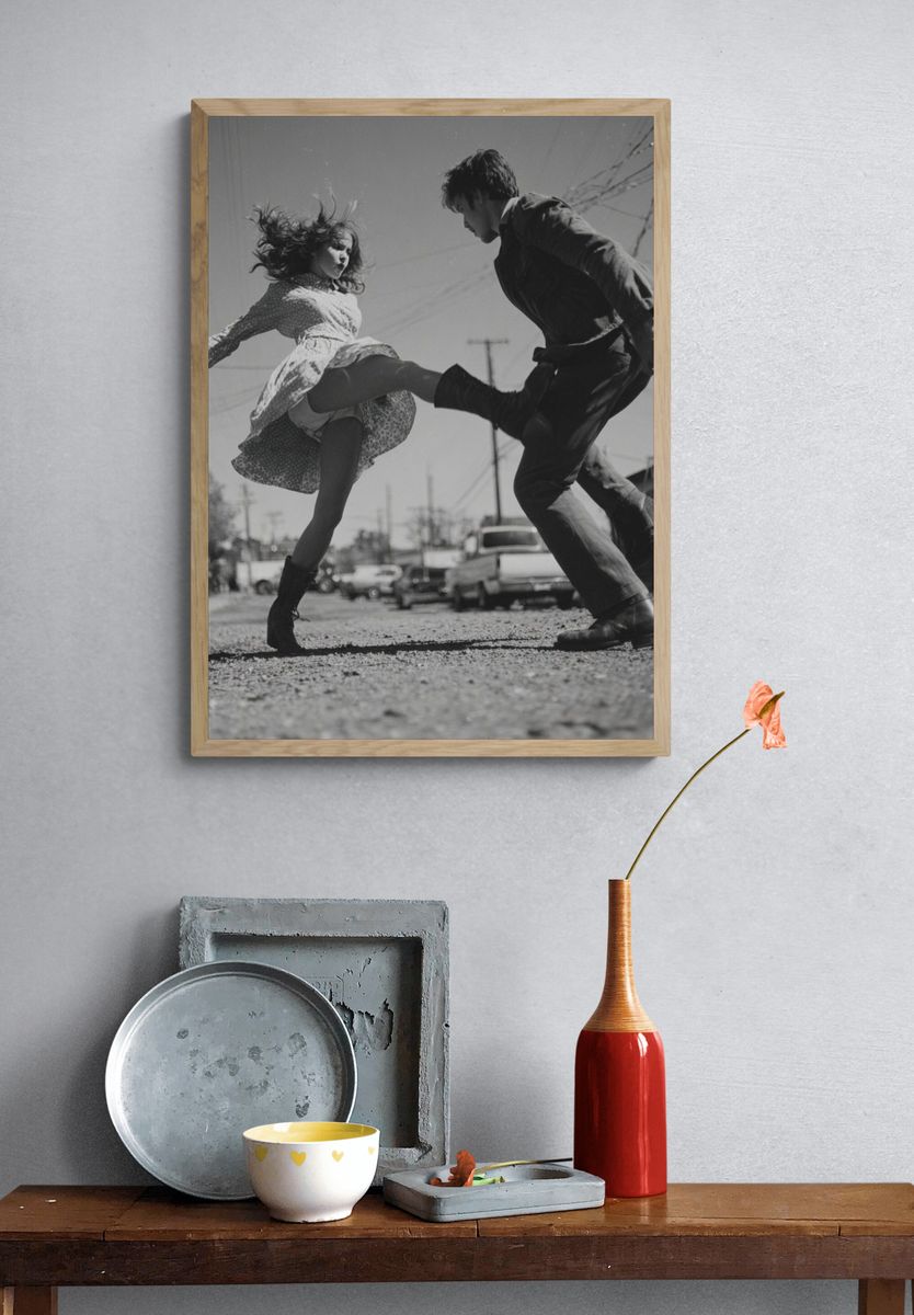 Dynamic Dance in Black and White Poster. — room view 3