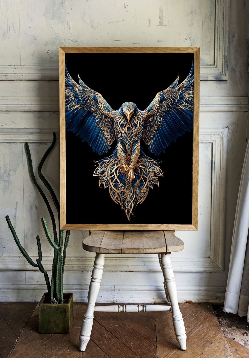 Majestic Eagle Digital Art Poster. — room view 1