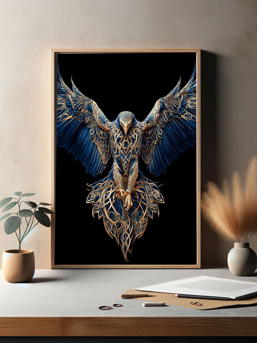 Majestic Eagle Digital Art Poster. — room view 2