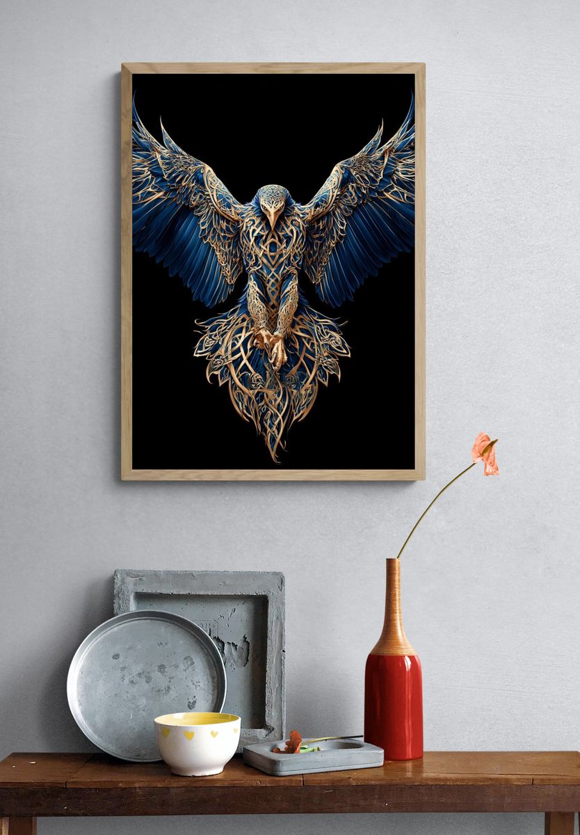 Majestic Eagle Digital Art Poster. — room view 3